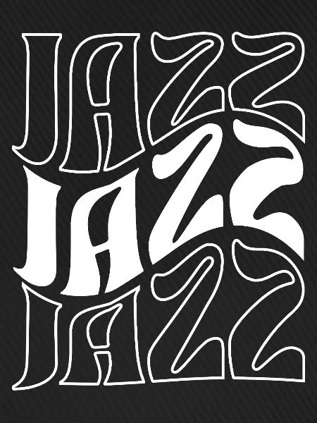 Jazz-Wortmark-Fettdruck-Umriss