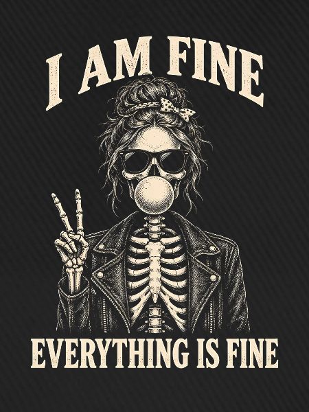 Everything Is Fine Skelett Lustig Halloween