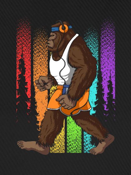 Retro Walking Bigfoot Unheimlich