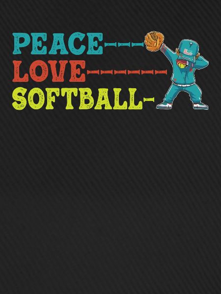Mädchen Frieden Liebe Softball