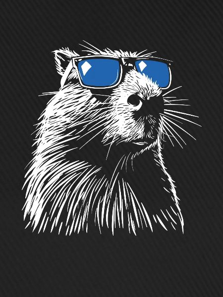Cooles Capybara - Zeichnung Silhouette