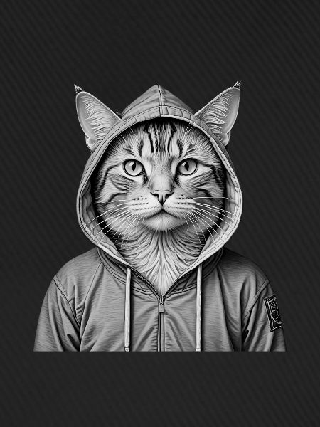 Coole Katze mit Kapuzenpullover