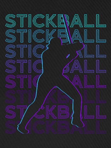 Stickball Spieler Retro