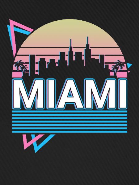 Miami Stadt Skyline Stadtbild Retro