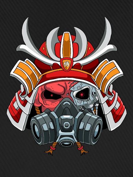 Cyborg Samurai-Krieger Bushido Cyber-Ästhetik