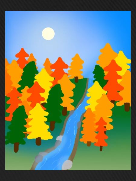 Der Fluss durch den Herbstwald