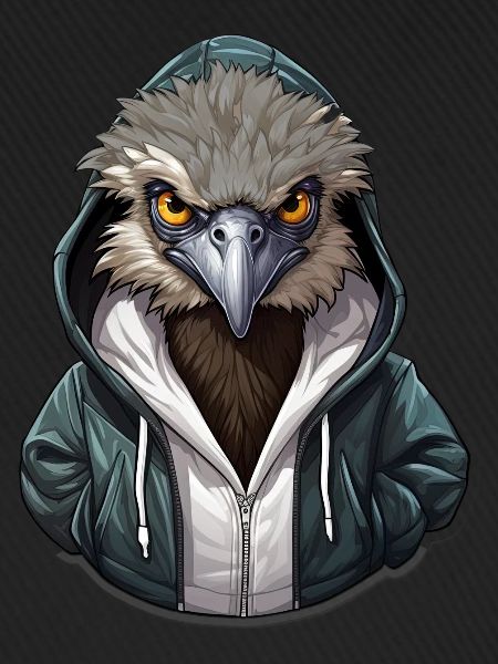 Cooler Emu in Freizeitkleidung