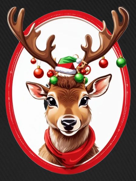 Rentier mit Weihnachtskugeln