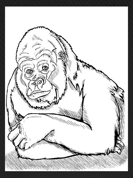 Nachdenklicher Gorilla