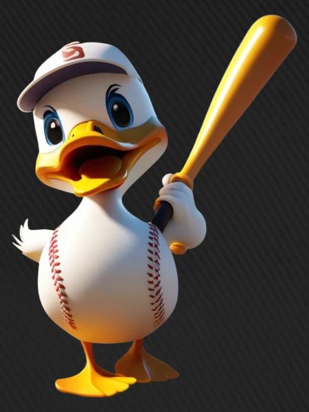 Duck Batting Cartoon Baseball