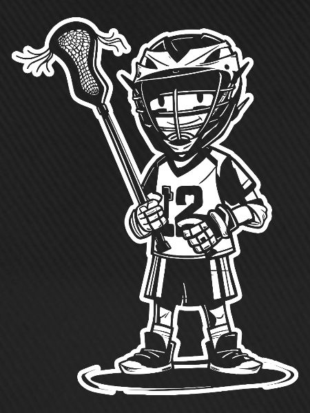 Lacrosse Junge Cartoon Stil