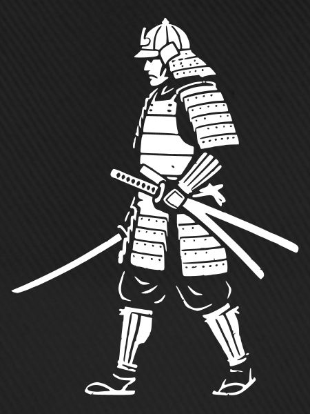 Samurai Krieger Gehend Rüstung Vektor