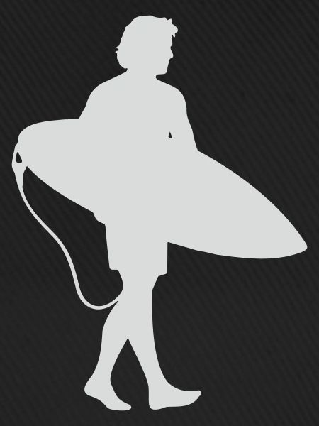 Surfer Silhouette am Surfbrett