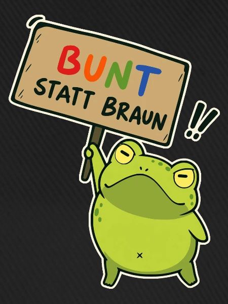 Bunter Demo-Frosch