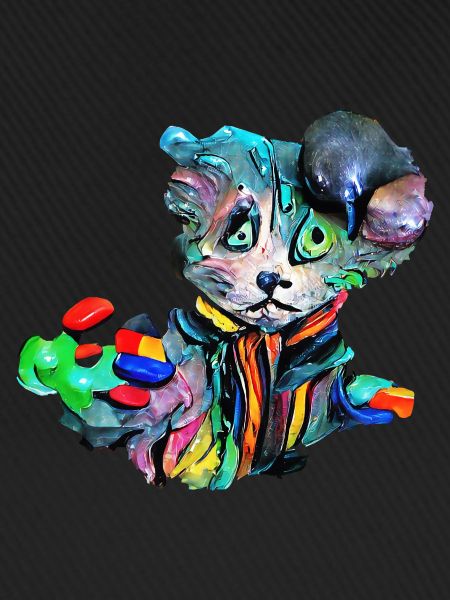 Farbenfrohe Katze