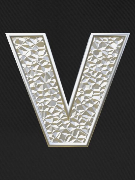 V, letter, initial, monogram,