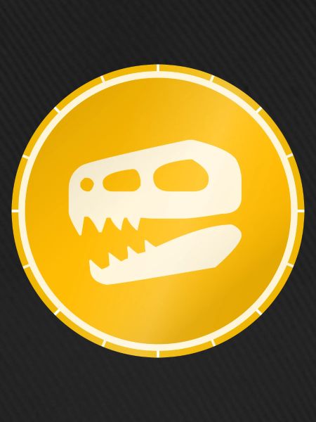 Goldener Dinosaurier Schädel