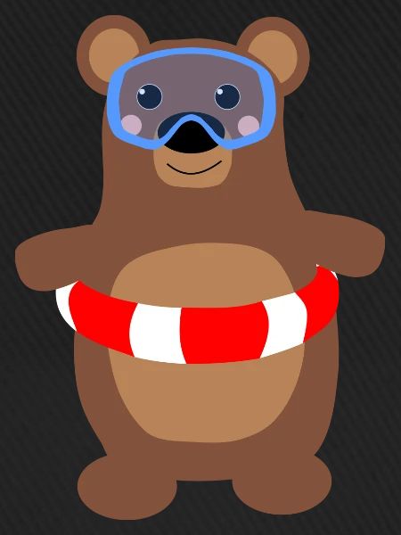 Teddybär Schwimmring Taucherbrille