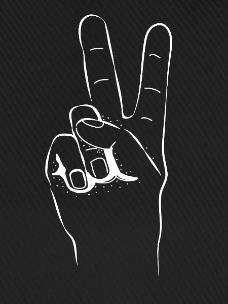 Peace Hand zwei Finger