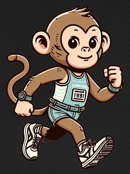 Cute Marathon Runner Monkey