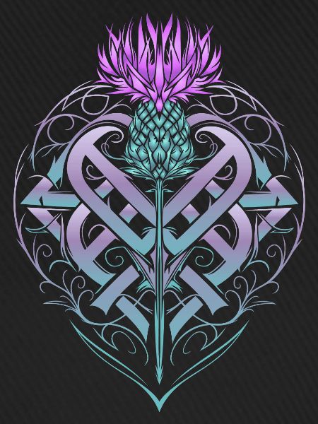 Distel Schild Celtic Knots Thistle Lover
