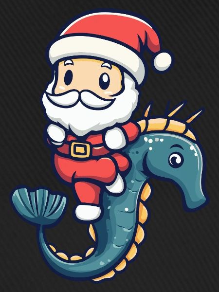 Seepferd Weihnachtsmann