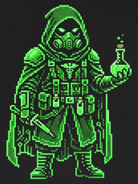 Punk Apotheker Pixel Art Retro Hacker