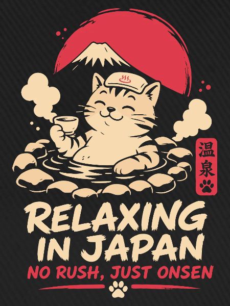 Relaxing in Japan Cat Onsen Design
