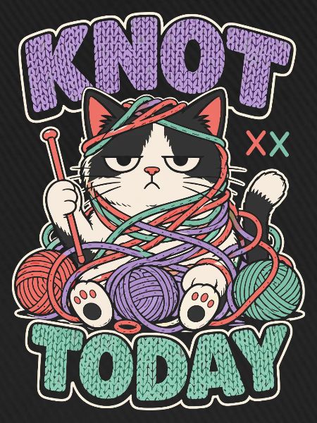 Knot Today Katze mit Wolle