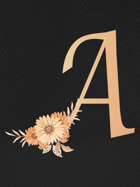 Buchstabe A mit Blumen