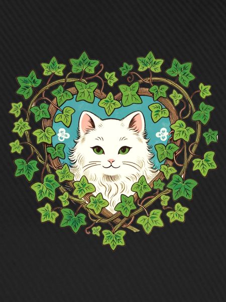 Weiße Katze Efeu