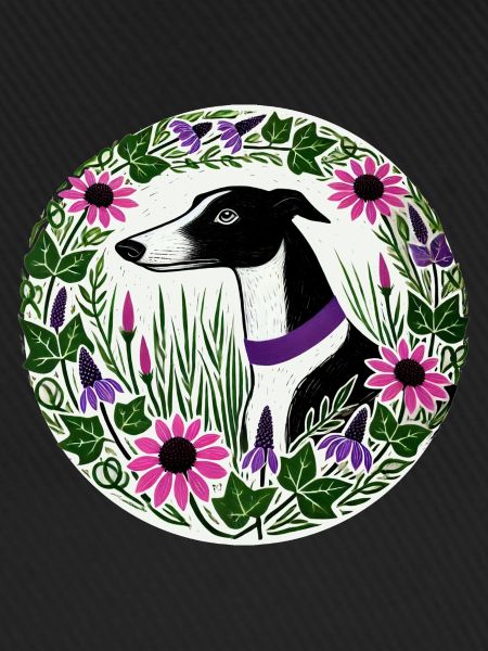 Schwarz-weißer Windhund