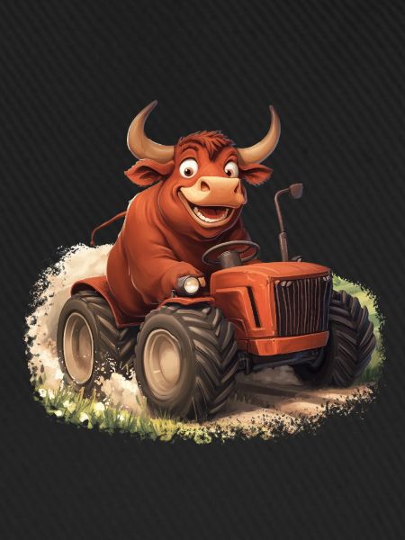 Stier auf Trekker