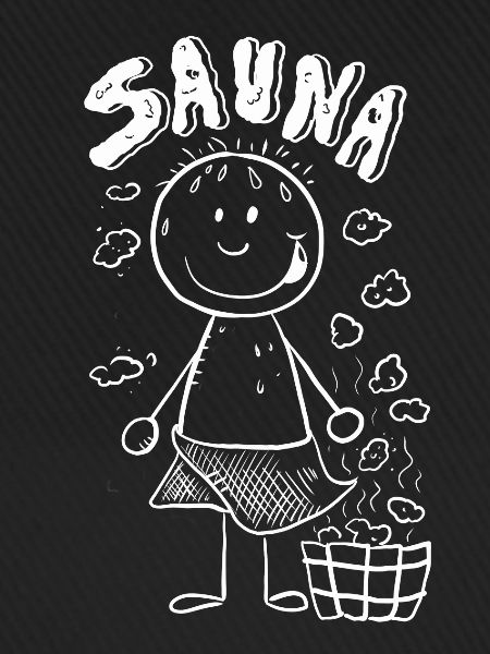Dampf Sauna Strichmännchen