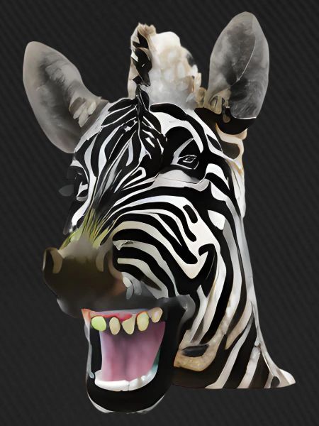 Breit grinsendes Zebra