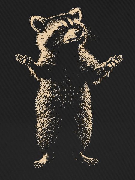 Waschbär monochrom