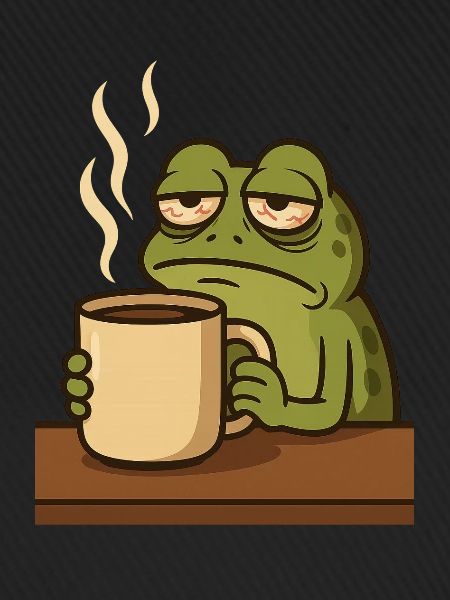 Frosch mit Kaffee