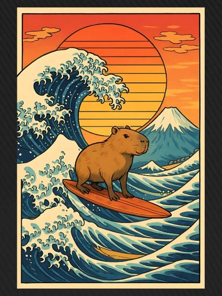 Capybara Surfing