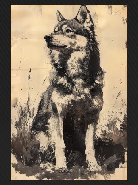 Illustration eines Wolfes