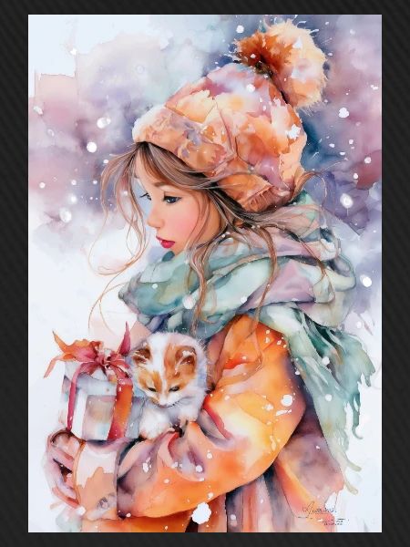 Aquarell Winterlaune