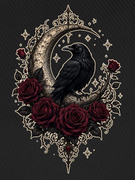 Dark Romantic Raven Moon