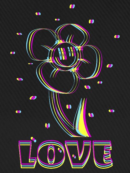 Neon Flower Love