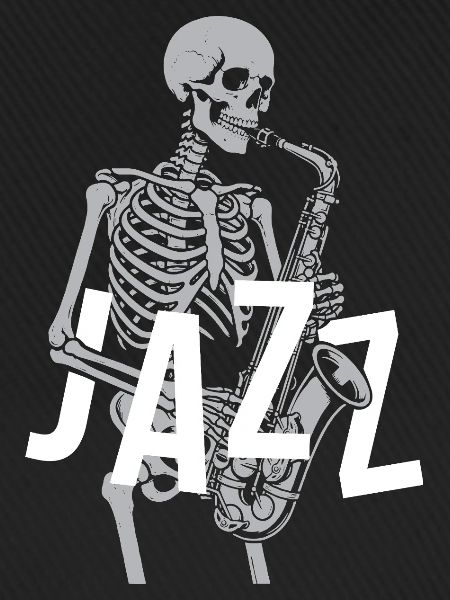 Skelett-Jazz-Saxophonist