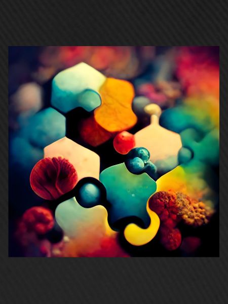 Ein Puzzle mit Molekülen