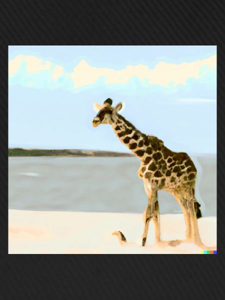 Giraffe am Strand