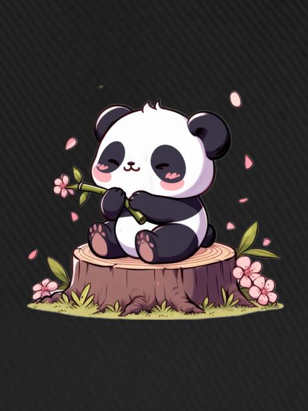 Panda auf Baumstumpf