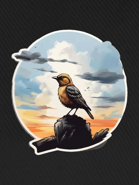 Landschaft Gemälde mit Vogel
