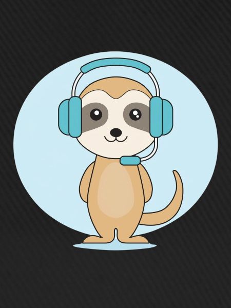 Erdmännchen mit Headset