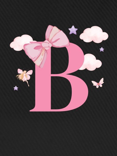 Buchstabe b rosa Wolken
