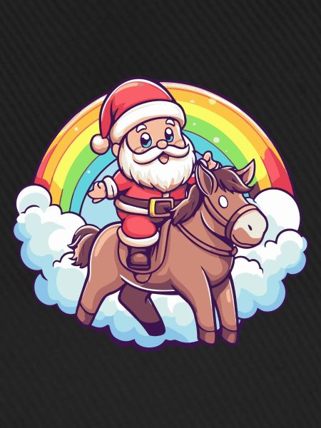 Esel Weihnachtsmann Regenbogen